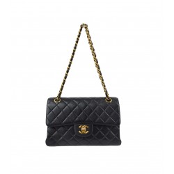 CHANEL Classic Flap CF Small Bag Black Golden Chain