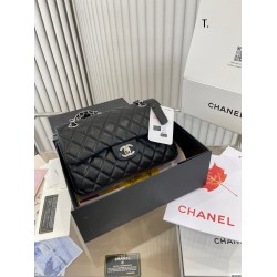 CHANEL Classic Flap CF Small Bag Black Silver Chain