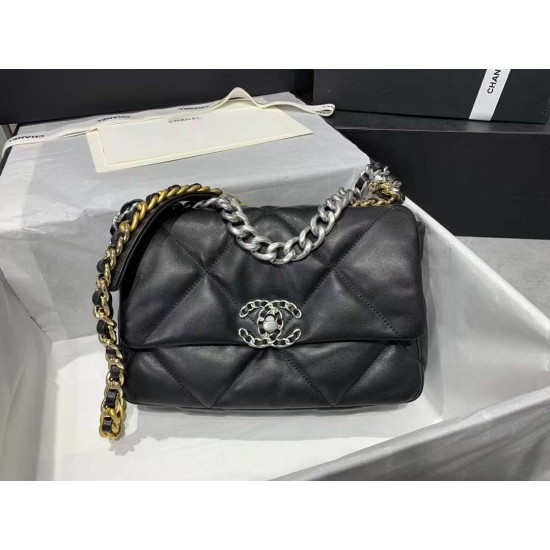 Chanel 19 Handbag Silver Chain