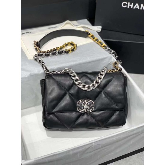 Chanel 19 Handbag Silver Chain