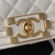 Chanel BOY Flap Handbag With Handle White