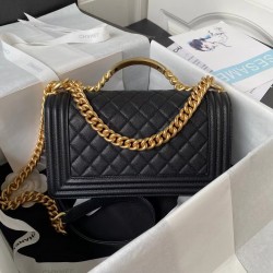 Chanel BOY Flap Handbag With Handle Black