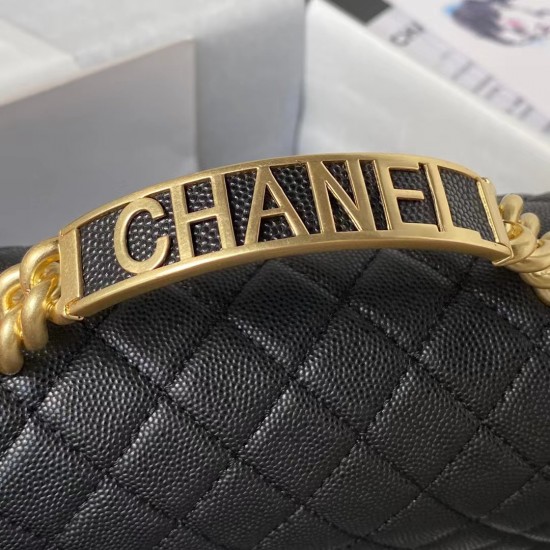 Chanel BOY Flap Handbag With Handle Black