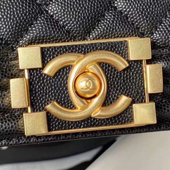 Chanel BOY Flap Handbag With Handle Black