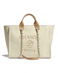 Chanel Deauville Tote White Pearl