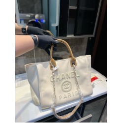 Chanel Deauville Tote White Pearl