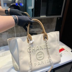 Chanel Deauville Tote White Pearl