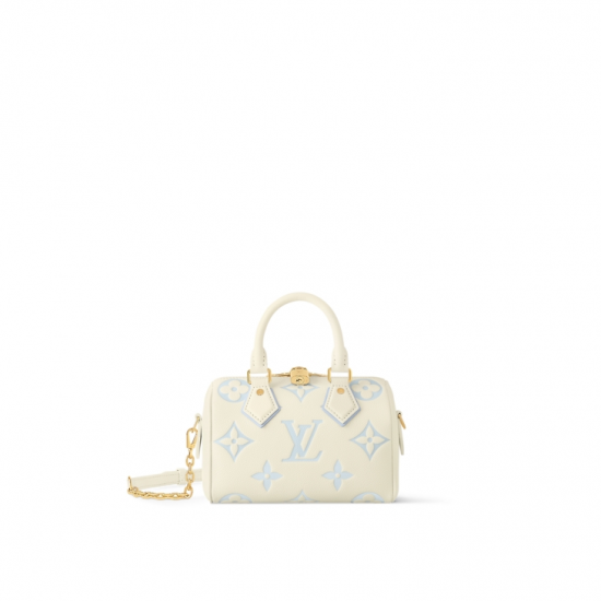 Speedy Bandoulière 20 LatteCandy Blue Monogram Empreinte Leather M46883