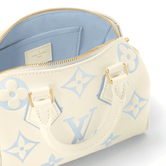 Speedy Bandoulière 20 LatteCandy Blue Monogram Empreinte Leather M46883