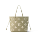 Neverfull MM Khaki Cream Bicolor Monogram Empreinte Leather M46649