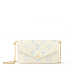 Félicie Pochette LatteCandy Blue Monogram Empreinte Leather M83025