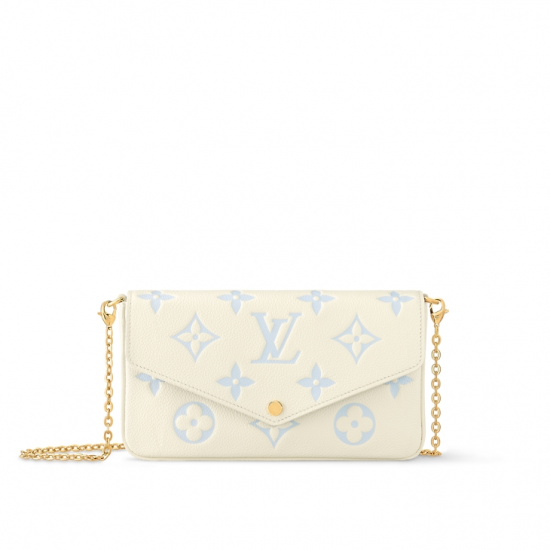 Félicie Pochette LatteCandy Blue Monogram Empreinte Leather M83025