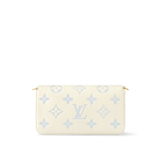 Félicie Pochette LatteCandy Blue Monogram Empreinte Leather M83025