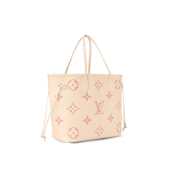 Neverfull MM Crème  Rose Trianon Bicolor Monogram Empreinte Leather M21579