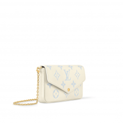 Félicie Pochette LatteCandy Blue Monogram Empreinte Leather M83025