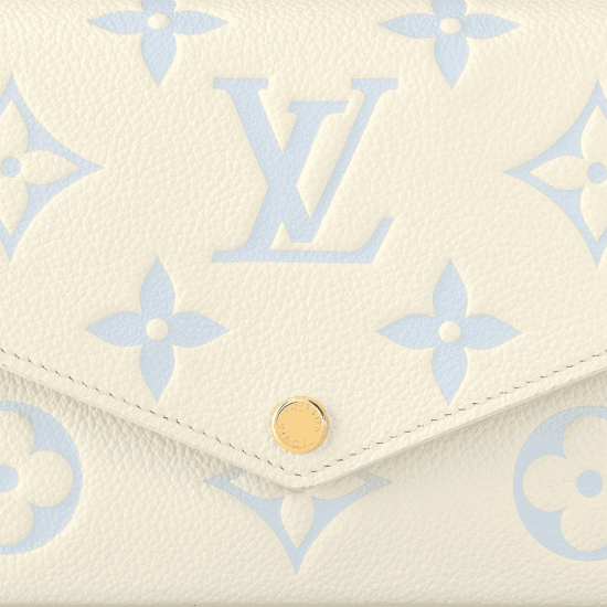 Félicie Pochette LatteCandy Blue Monogram Empreinte Leather M83025