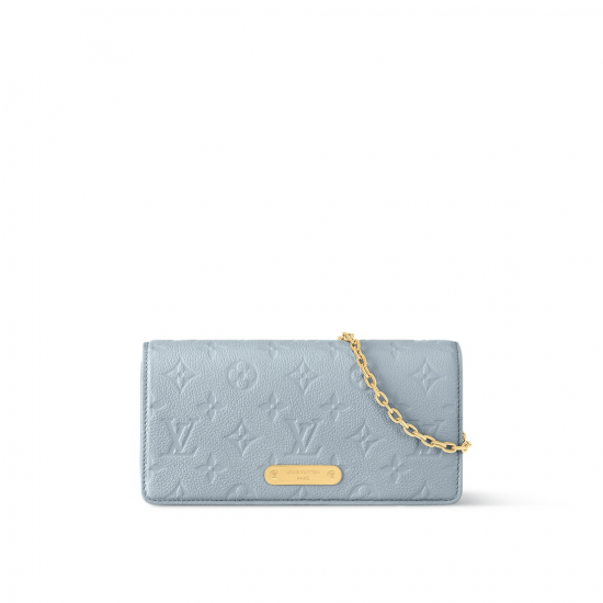 Wallet On Chain Lily Blue Hour Monogram Empreinte Leather M83233