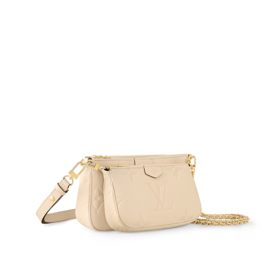 Multi Pochette Accessoires Cream Monogram Empreinte Leather M46568